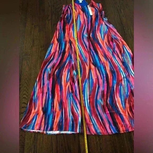 Nicole Miller XS Multi-Color Halter Maxi Dress w/POCKETS & Built-in Bra - NWT!! - Picture 10 of 11